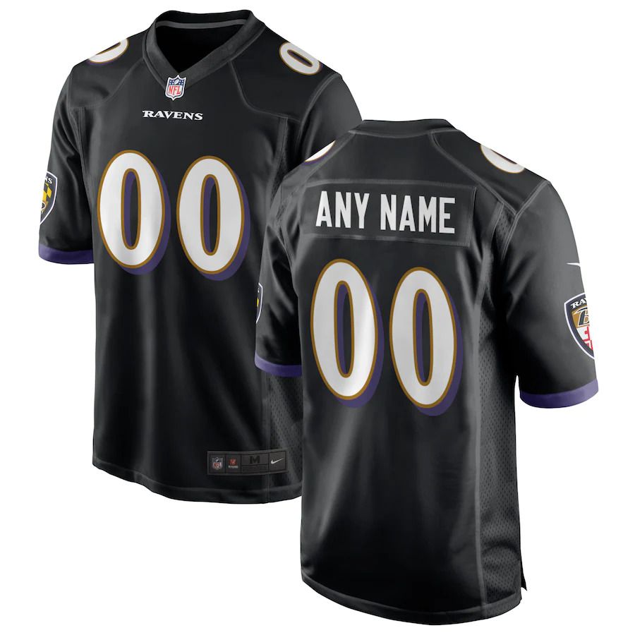 Cheap Men Baltimore Ravens Nike Black Alternate Custom Game NFL Jersey